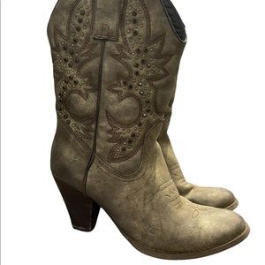 Bronze heel boots size 8